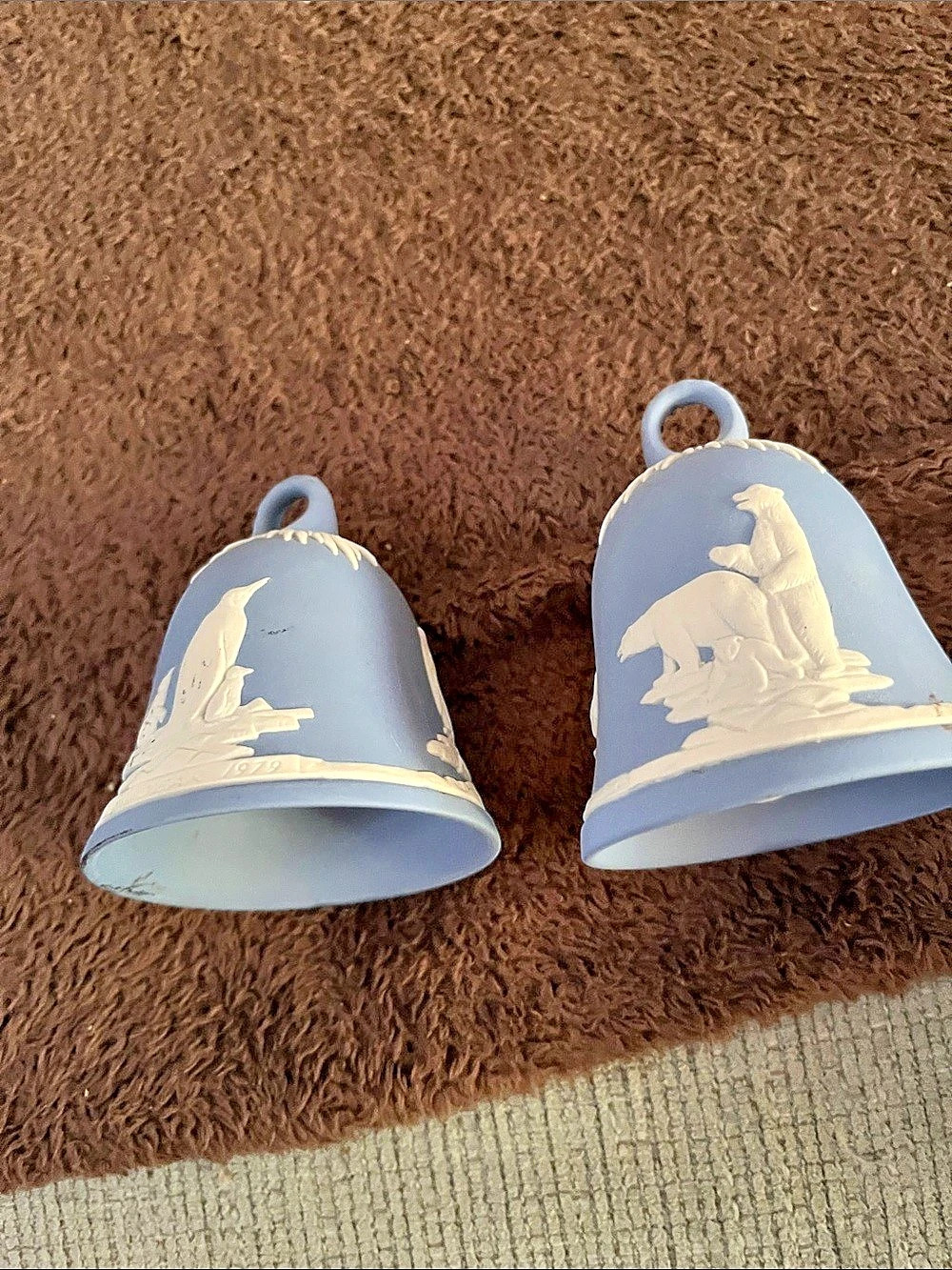 Vintage Wedgwood Bell-Jasperware Animal Scenes Bells Blue & White